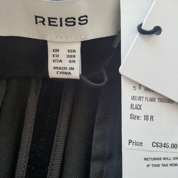 REISS ! Opal Velvet Flared Suit Trousers, Mid rise Satin side stripes( US/6) - Picture 7 of 11